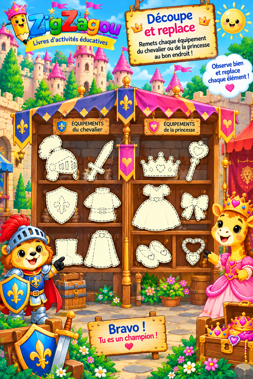 Les équipements du chevalier et de la princesse