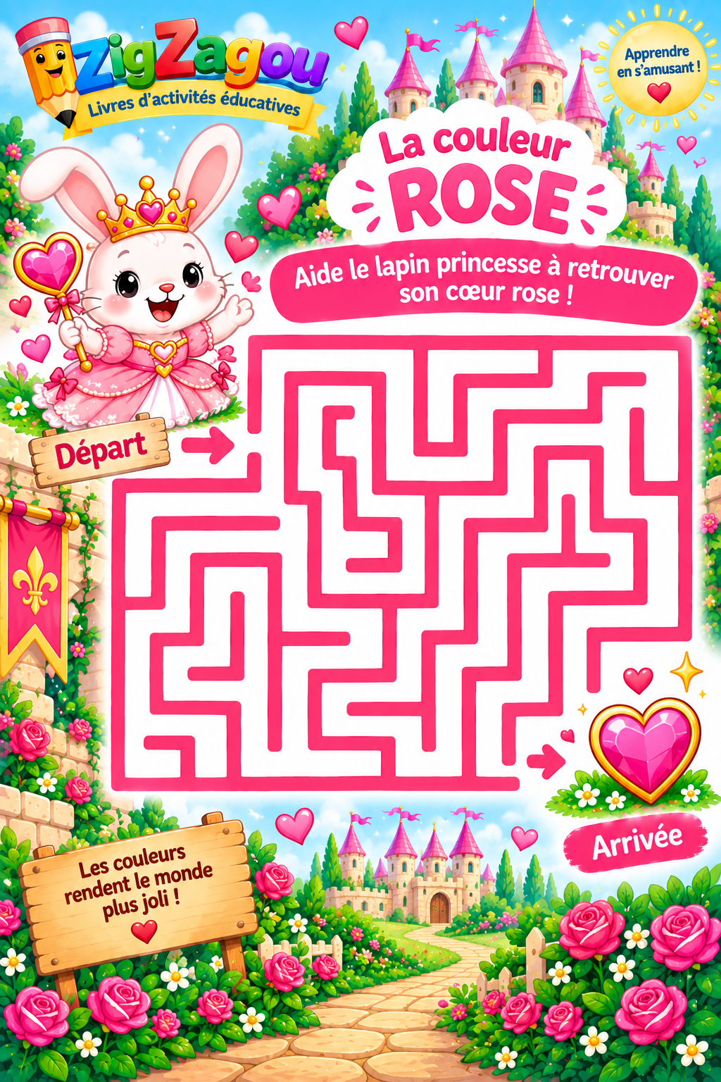 Le labyrinthe des couleurs – Rose