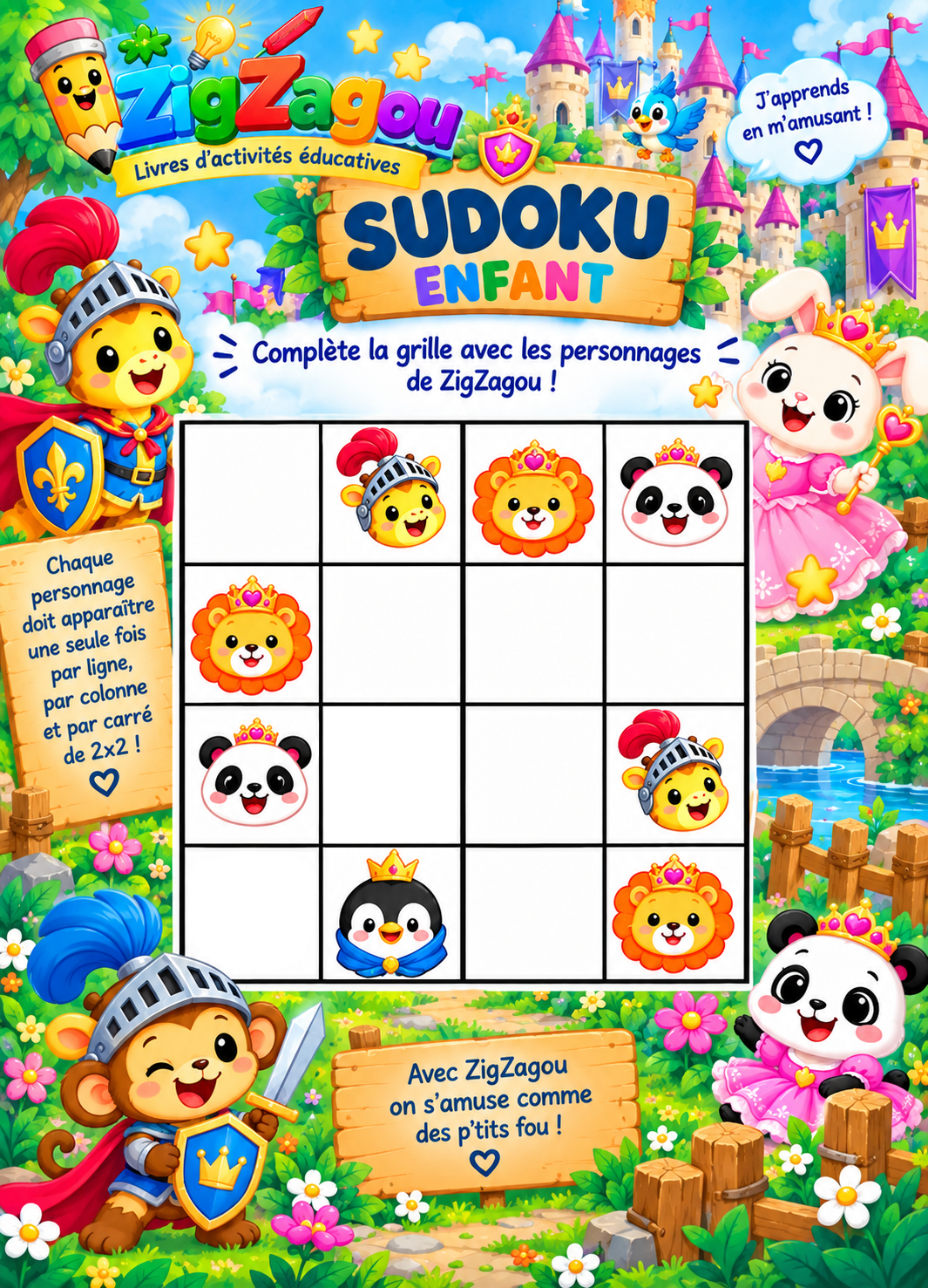 Sudoku des animaux – Chevalier & Princesse
