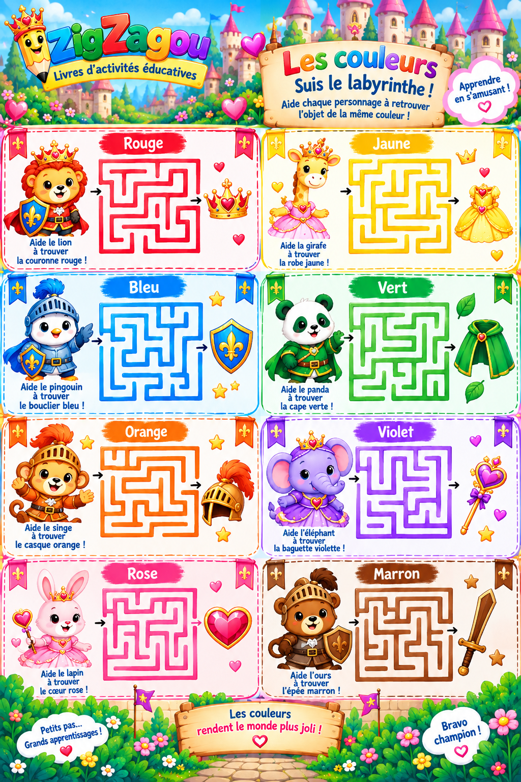 Le labyrinthe des couleurs – Chevalier & Princesse