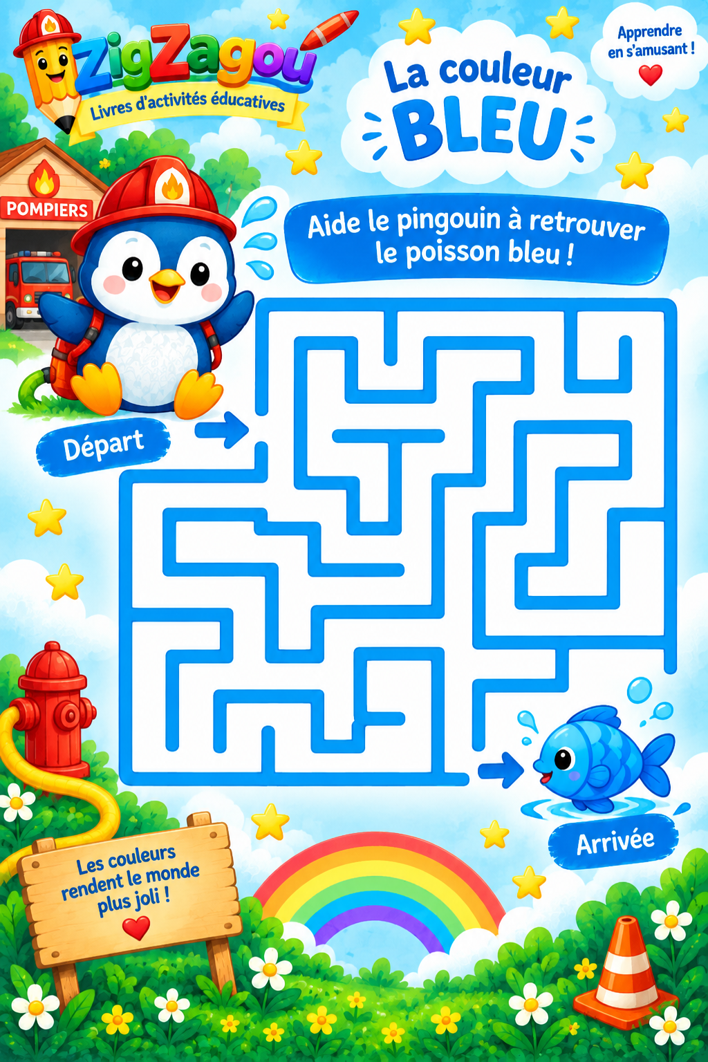 Labyrinthe bleu pompier